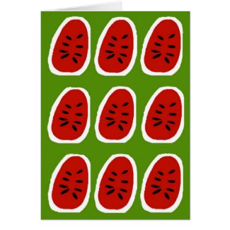 Abstract Watermelon Slices Greeting Card