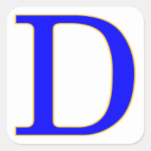 Blue Letter D Sticker