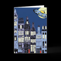 Dutch Town With Flying Saucer cards