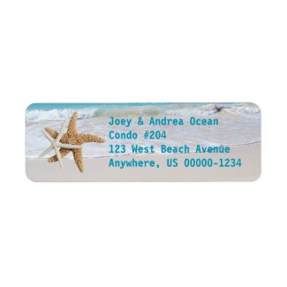 Starfish Ocean Water Holiday Return Address Labels