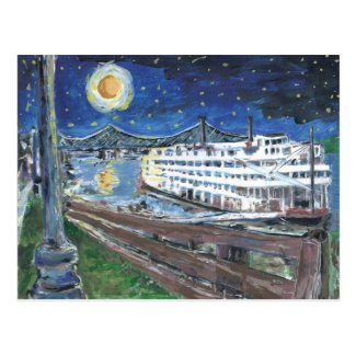 Starry Night Mississippi Queen Postcard