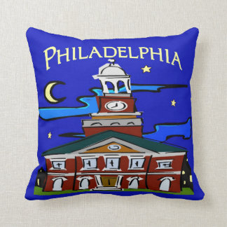 Starry Night Philly Moon Throw Pillow